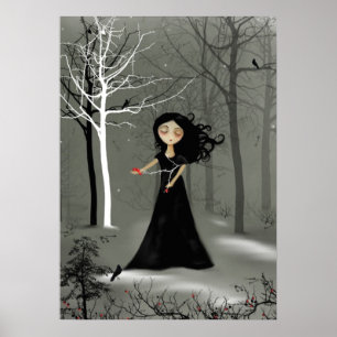 Rustische Gothic Melancholy Girl Poster