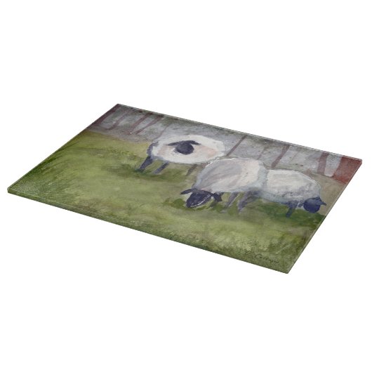 Rustische graasschapen snijplank (Hoek)