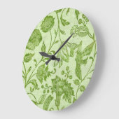 Rustische  groene Floral Grote Klok (Hoek)