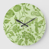 Rustische  groene Floral Grote Klok (Voorkant)