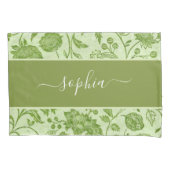 Rustische  groene Floral Kussensloop (Voorkant)