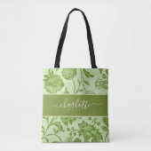 Rustische  groene Floral Tote Bag (Voorkant)