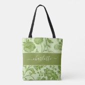 Rustische  groene Floral Tote Bag (Achterkant)