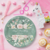 Rustische  groene Waterverf Vintage Papieren Bordje (Feest)