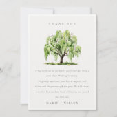 Rustische groene Waterverf Willow Tree Boerderij W Bedankkaart (Voorkant)