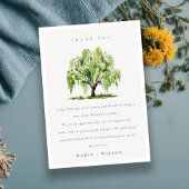 Rustische groene Waterverf Willow Tree Boerderij W Bedankkaart