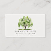 Rustische groene Waterverf Willow Tree Boerderij W Plaatskaartje (Voorkant)