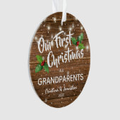 Rustische grootouders eerste kerstfoto ornament (voorkant)