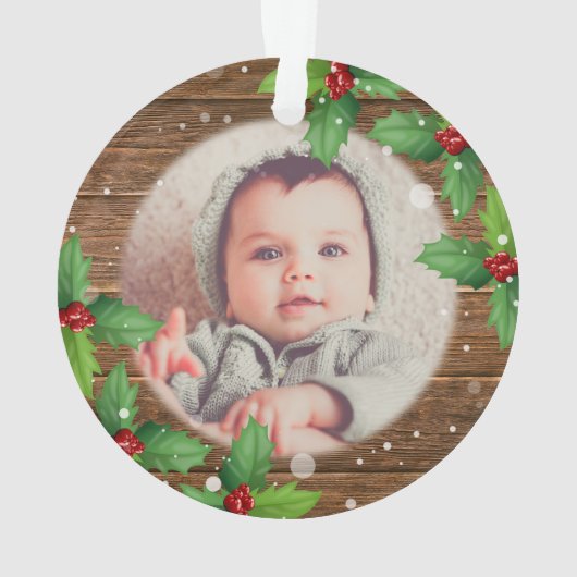 Rustische grootouders eerste kerstfoto ornament (achterkant)