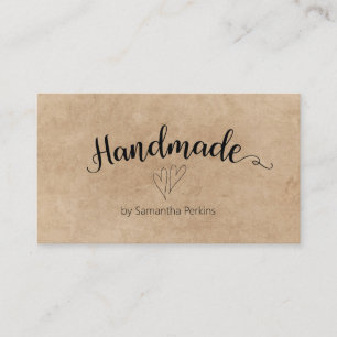 Rustische hartenkalligrafie Rustic Handmade Visitekaartje