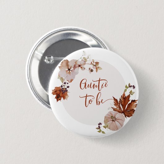 Rustische herfst Auntie om Button te worden (Voorkant /achterkant)