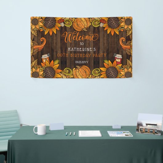 Rustische Herfst | Autumn Birthday Party Welcome B Spandoek (Beurs)