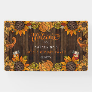 Rustische Herfst   Autumn Birthday Party Welcome B Spandoek