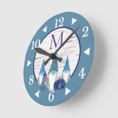 Rustische Herfst Autumn Gnome Dusty Blue pomkins Ronde Klok (Hoek)