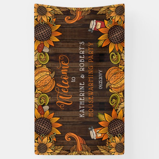 Rustische Herfst | Autumn Housewarming Welcome Ban Spandoek (Verticaal)