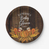 Rustische Herfst | Autumn Pumpkin |Baby shower ach Papieren Bordje (Voorkant)
