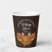 Rustische Herfst |Autumn Pumpkin |Verboren weduwen Papieren Bekers (Achterkant)