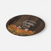 Rustische Herfst |Autumn Pumpkin |Verlaat van Birt Papieren Bordje (Gekanteld)