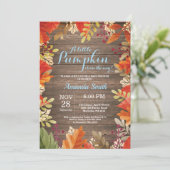 Rustische Herfst Boy Baby shower Uitnodiging (Staand voorkant)