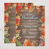 Rustische Herfst Boy Baby shower Uitnodiging (Voorkant / Achterkant)