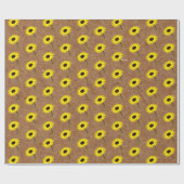 Rustische herfst Bride Kraft & Burlap Sunflower Pa Cadeaupapier (Vlak)