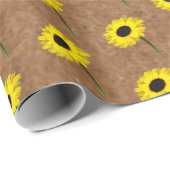 Rustische herfst Bride Kraft & Burlap Sunflower Pa Cadeaupapier (Rol Hoek)