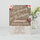 Rustische Herfst Christening 1ste verjaardag parti Kaart (Staand voorkant)