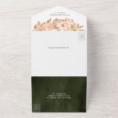 Rustische Herfst Earthy Floral Sage Green Wedding All In One Uitnodiging (Buitenkant)
