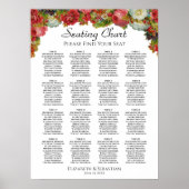 Rustische Herfst Floral 16 Tafel-bruiloft Poster (Voorkant)