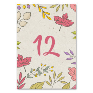 Rustische Herfst Floral Autumn Table Number Kaart