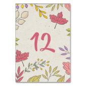Rustische Herfst Floral Autumn Table Number Kaart (Achterkant)