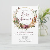 Rustische Herfst Floral & Greenery Baby shower Kaart (Staand voorkant)