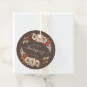 Rustische Herfst Floral Happy Thanksgiving Bedankjes Labels (In situ)