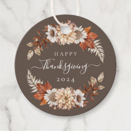 Rustische Herfst Floral Happy Thanksgiving Bedankjes Labels