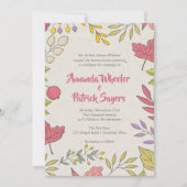 Rustische Herfst Floral herfst huwelijksuitnodigin Kaart (Voorkant)