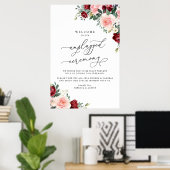 Rustische Herfst Floral Unplugged Ceremony Wedding Poster (Thuiskantoor)