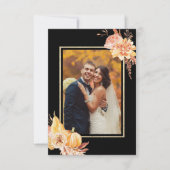 Rustische Herfst Floral Waterverf Wedding Black Fo Bedankkaart (Voorkant)