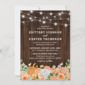 Rustische Herfst Floral Wedding Kaart (Voorkant)