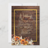 Rustische Herfst Floral Wedding Kaart (Voorkant)