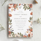 Rustische Herfst Floral Wedding Kaart