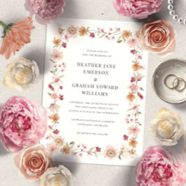Rustische Herfst Floral Wedding Kaart