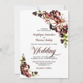 Rustische Herfst Floral Wedding Kaart (Voorkant)