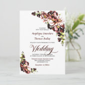 Rustische Herfst Floral Wedding Kaart (Staand voorkant)