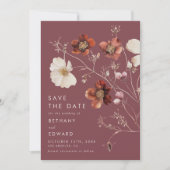 Rustische Herfst Floral Wedding Save The Date (Voorkant)