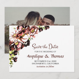 Rustische Herfst Floral Wedding Save The Date