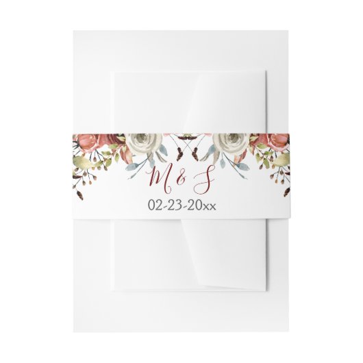 Rustische Herfst Floral Wedding Uitnodigingen Wikkel (Voorkant Voorbeeld)