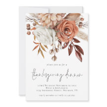 Rustische Herfst Florals Terracotta Cream Thanksgi