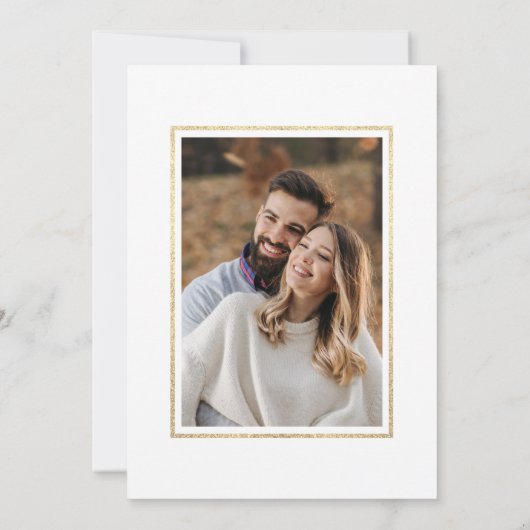 Rustische Herfst Gold Floral Pumpkin Weddenfoto Save The Date (Achterkant)