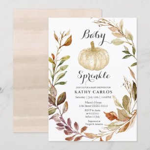 Rustische Herfst Greenery White Pumpkin Baby Sprin Kaart