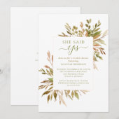 Rustische Herfst Greenery zei ja Vrijgezellenfeest Kaart (Voorkant / Achterkant)